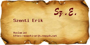 Szenti Erik névjegykártya