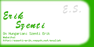 erik szenti business card